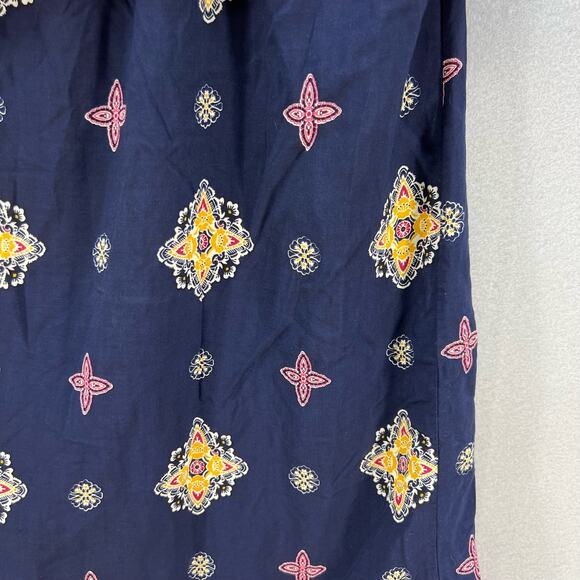 Entro Midi Sun Dress Women's Size Large Navy Boho Lined Adjustable Straps Hippie - Picture 5 of 15